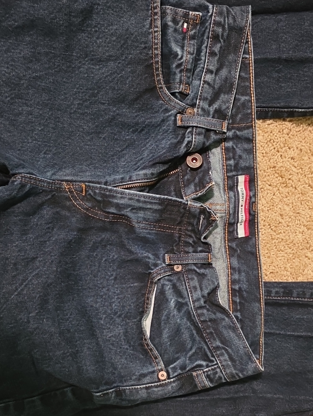 Tommy Hilfiger Men's Dark Blue Slim Straight Jeans